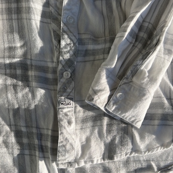 Rails - White & Grey Long Sleeve Flannel Button Down - Picture 3 of 8